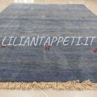 tappeto persiano Gabbeh gashgai fondo azzurro da salotto in lana 227x174 cm