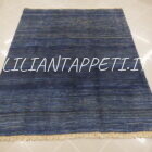 tappeto persiano Gabbeh gashgai fondo azzurro blu da salotto in lana 227x180 cm