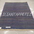 tappeto persiano Gabbeh gashgai fondo azzurro blu da salotto in lana 227x180 cm