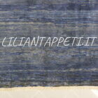 tappeto persiano Gabbeh gashgai fondo azzurro blu da salotto in lana 227x180 cm
