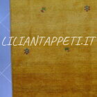 tappeto persiano moderno Gabbeh gashgai fondo giallo da salotto in lana 234x167 cm