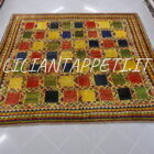 tappeto persiano Gabbeh gashgai fondo multicolore a quadretti da salotto in lana 239x259 cm