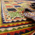 tappeto persiano Gabbeh gashgai fondo multicolore a quadretti da salotto in lana 239x259 cm
