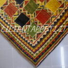 tappeto persiano Gabbeh gashgai fondo multicolore a quadretti da salotto in lana 239x259 cm