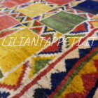 tappeto persiano Gabbeh gashgai fondo multicolore a quadretti da salotto in lana 239x259 cm