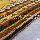 tappeto persiano Gabbeh gashgai fondo multicolore a quadretti da salotto in lana 239x259 cm