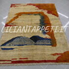 tappeto persiano Gabbeh gashgai moderno fondo avorio da salotto in lana 231x172 cm