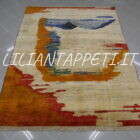 tappeto persiano Gabbeh gashgai moderno fondo avorio da salotto in lana 231x172 cm