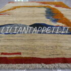tappeto persiano Gabbeh gashgai moderno fondo avorio da salotto in lana 231x172 cm