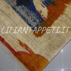tappeto persiano Gabbeh gashgai moderno fondo avorio da salotto in lana 231x172 cm