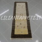 tappeto persiano scendiletto fondoletto gabbeh color avorio in lana 148x53 cm