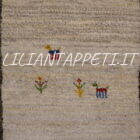 tappeto persiano scendiletto fondoletto gabbeh color avorio in lana 148x53 cm