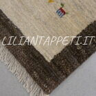 tappeto persiano scendiletto fondoletto gabbeh color avorio in lana 148x53 cm