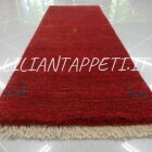 tappeto persiano scendiletto fondoletto gabbeh color rosso bordeaux in lana 143x48 cm
