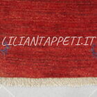 tappeto persiano scendiletto fondoletto gabbeh color rosso bordeaux in lana 143x48 cm