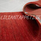 tappeto persiano scendiletto fondoletto gabbeh color rosso bordeaux in lana 143x48 cm
