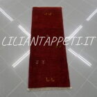 tappeto persiano scendiletto fondoletto gabbeh color rosso in lana 141x53 cm