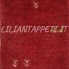 tappeto persiano scendiletto fondoletto gabbeh color rosso in lana 141x53 cm