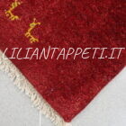 tappeto persiano scendiletto fondoletto gabbeh color rosso in lana 141x53 cm