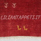 tappeto persiano scendiletto fondoletto gabbeh color rosso in lana 141x53 cm