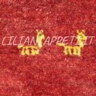 tappeto persiano scendiletto fondoletto gabbeh color rosso in lana 141x53 cm