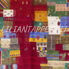 tappeto persiano moderno Gabbeh gashgai kashkuli fondo rosso in lana 205x147 cm