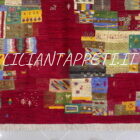tappeto persiano moderno Gabbeh gashgai kashkuli fondo rosso in lana 205x147 cm