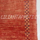 piccolo tappeto persiano gabbeh gashgai kashkuli scendiletto fondo rosso in lana 130x78 cm