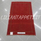 piccolo tappeto persiano gabbeh gashgai kashkuli scendiletto fondo rosso in lana 130x78 cm