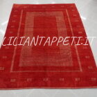 tappeto persiano moderno Gabbeh gashgai kashkuli fondo rosso da salotto in lana 245x187 cm