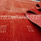 tappeto persiano moderno Gabbeh gashgai kashkuli fondo rosso da salotto in lana 245x187 cm