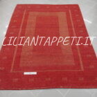 tappeto persiano moderno Gabbeh gashgai kashkuli fondo rosso da salotto in lana 245x187 cm