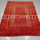 tappeto persiano moderno Gabbeh gashgai kashkuli fondo rosso da salotto in lana 245x187 cm