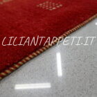 tappeto persiano moderno Gabbeh gashgai kashkuli fondo rosso da salotto in lana 245x187 cm