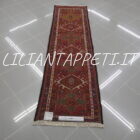 tappeto passatoia fondoletto persiano gharaje fondo rosso 194x55 cm
