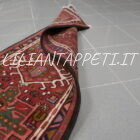 tappeto passatoia fondoletto persiano gharaje fondo rosso 194x55 cm