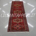 tappeto fondoletto persiano gharaje fondo rosso 197x71 cm