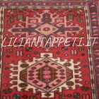 tappeto fondoletto persiano gharaje fondo rosso 197x71 cm