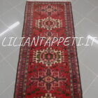 tappeto fondoletto persiano gharaje fondo rosso 197x71 cm