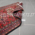 tappeto fondoletto persiano gharaje fondo rosso 197x71 cm
