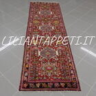 tappeto fondoletto persiano gharaje fondo rosso 235x71 cm