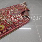 tappeto fondoletto persiano gharaje fondo rosso 235x71 cm