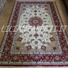 tappeto isfahan extrafine firmato dorri fondo avorio seta 230x150 cm