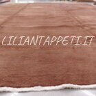 Tappeto grande persiano Gabbeh Mashad Persia Marrone monocolore da sala lana su cotone 404x300 cm
