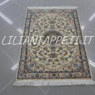 piccolo tappeto persiano nain 9fili fondo avorio 97x70 cm