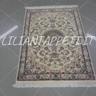 piccolo tappeto persiano nain 9fili fondo avorio 97x70 cm