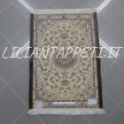 piccolo tappeto persiano nain 9fili fondo avorio 97x70 cm