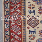 tappetino orientale moderno kazak fondo avorio scendiletto 130x88 cm