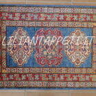 scendiletti kazak fondo azzurro geometrici circa 90x60 cm