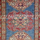 scendiletti kazak fondo azzurro geometrici circa 90x60 cm